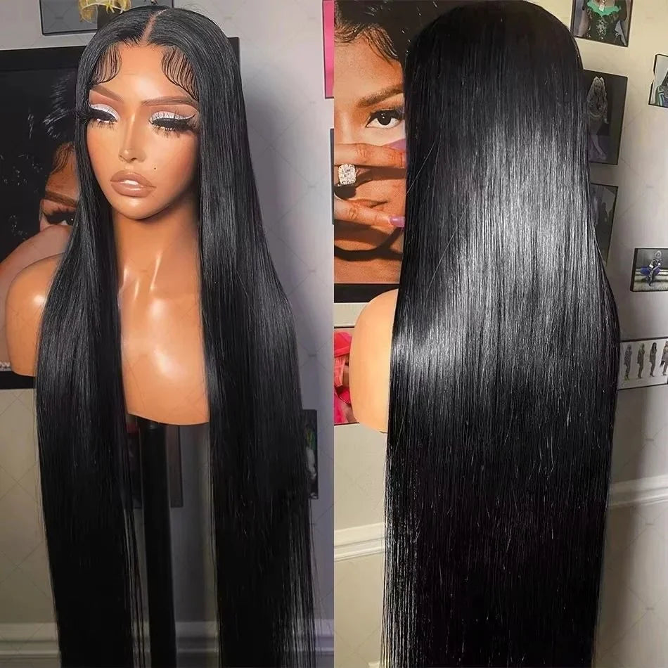 180 Density 20 30 Inch Bone Straight 13x4 13x6 Hd Lace Frontal Wigs For Women 360 Pre Plucked Lace Wig Human Hair Lace Front Wig