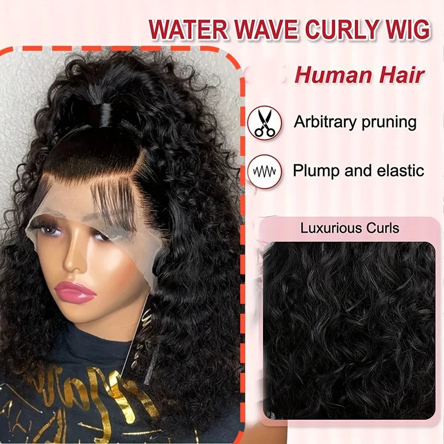 Deep Wave BOB WHD Curly Lace Front Wig Human Hair Pre Plucked Wear And Go Glueless Short Curly Frontal BOB