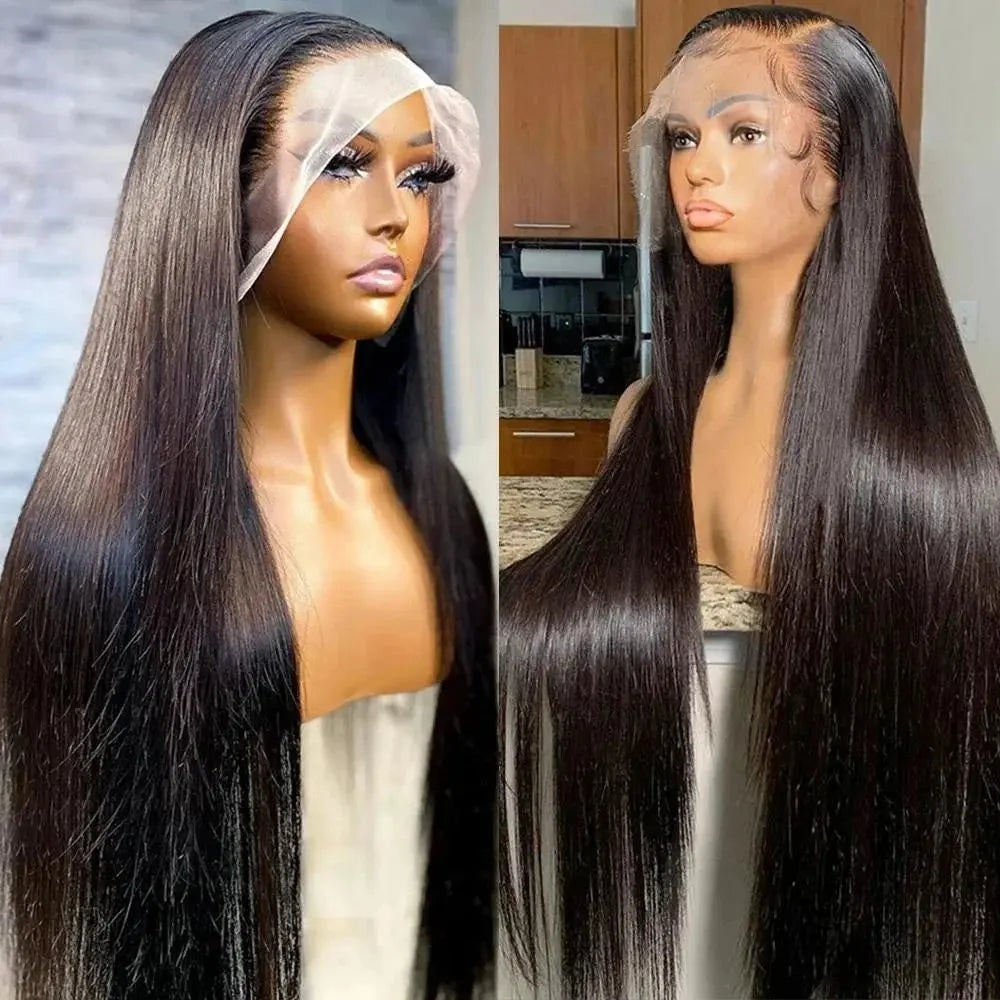 180 Density 20 30 Inch Bone Straight 13x4 13x6 Hd Lace Frontal Wigs For Women 360 Pre Plucked Lace Wig Human Hair Lace Front Wig