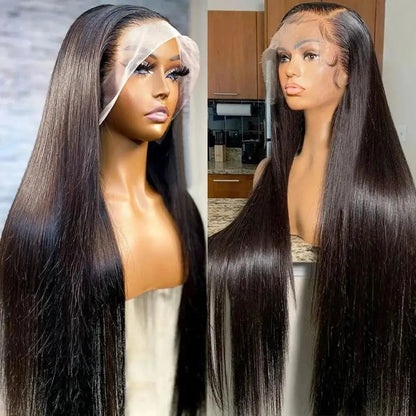 180 Density 20 30 Inch Bone Straight 13x4 13x6 Hd Lace Frontal Wigs For Women 360 Pre Plucked Lace Wig Human Hair Lace Front Wig