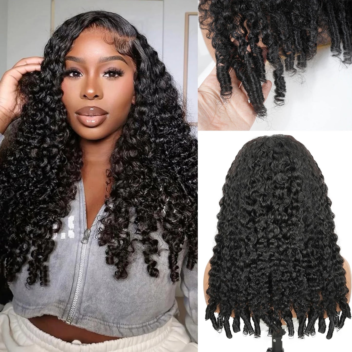 Raw Burmese Curly Hair Wig Full 7x6 Lace Frontal Wig Human Hair Vietnamese 250 Density Spiral Burmese Curly Lace Front Wigs