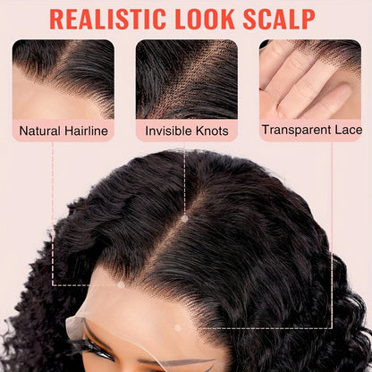 Deep Wave BOB WHD Curly Lace Front Wig Human Hair Pre Plucked Wear And Go Glueless Short Curly Frontal BOB