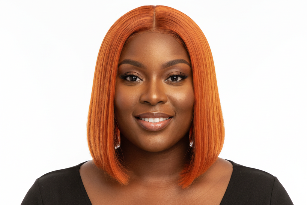 Perruque Bob Orange - Vue principale